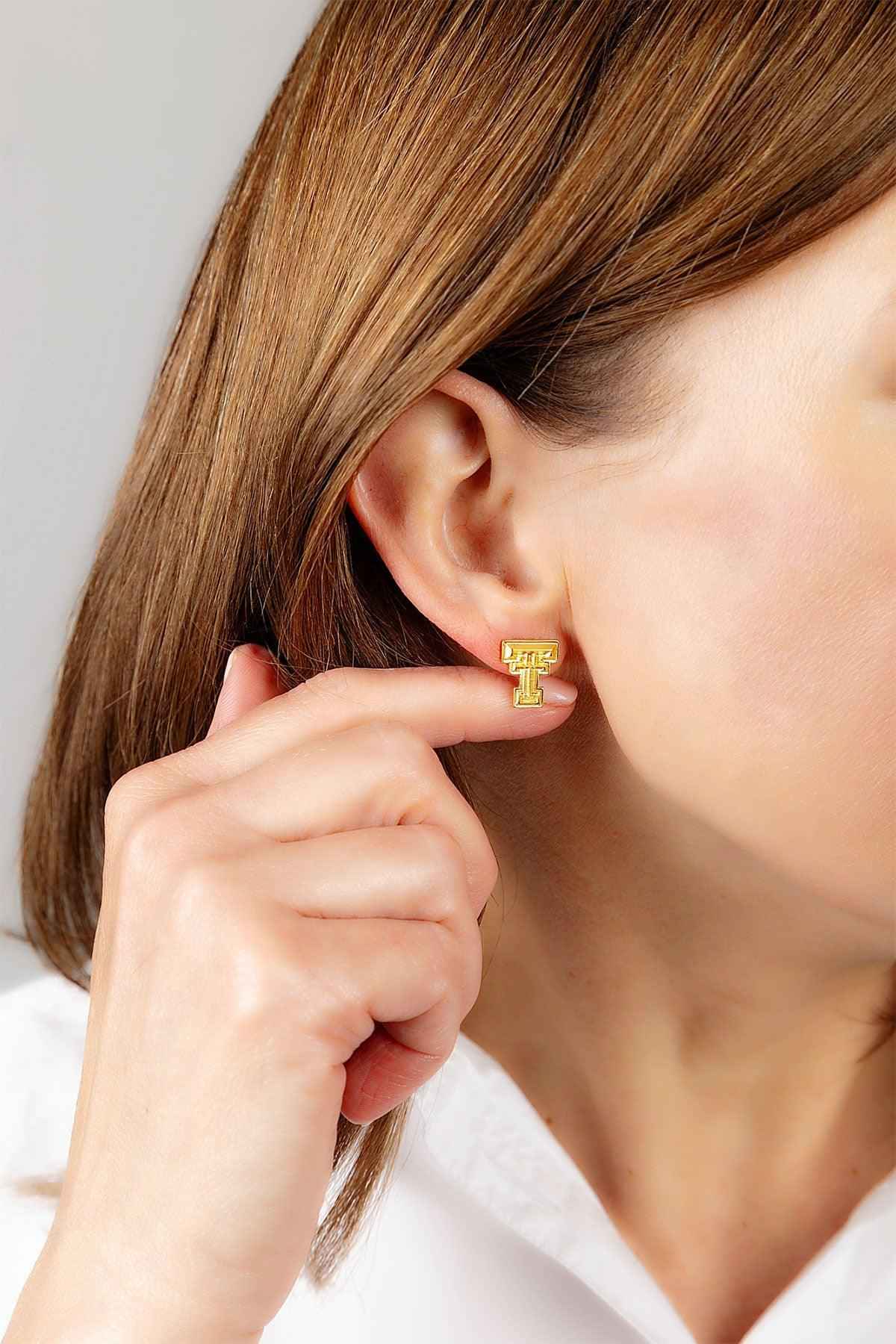 Texas Tech Red Raiders 24K Gold Plated Stud Earrings