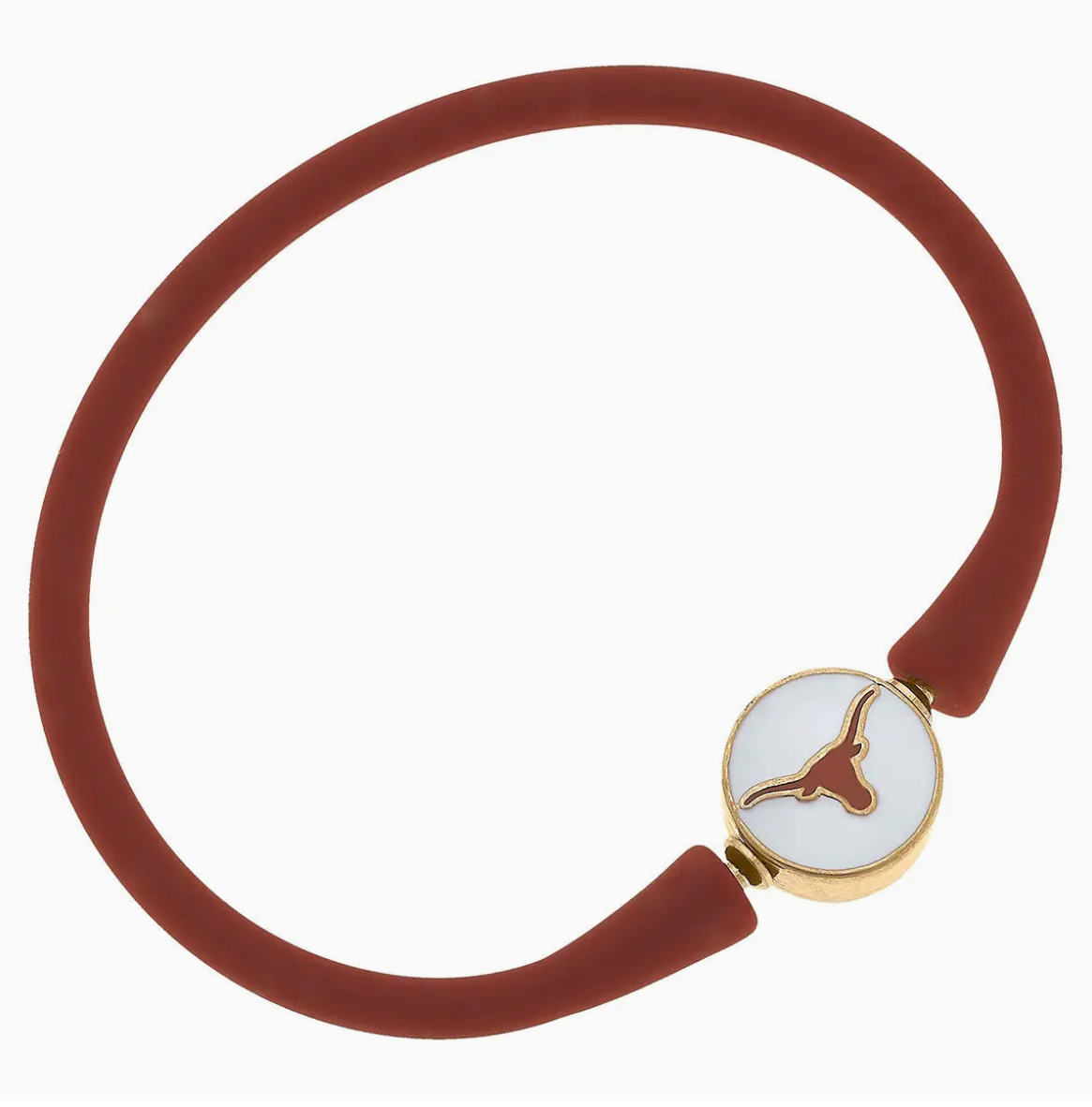 Texas Longhorns Enamel Silicone Bali Bracelet - Burnt Orange - Sorelle Gifts
