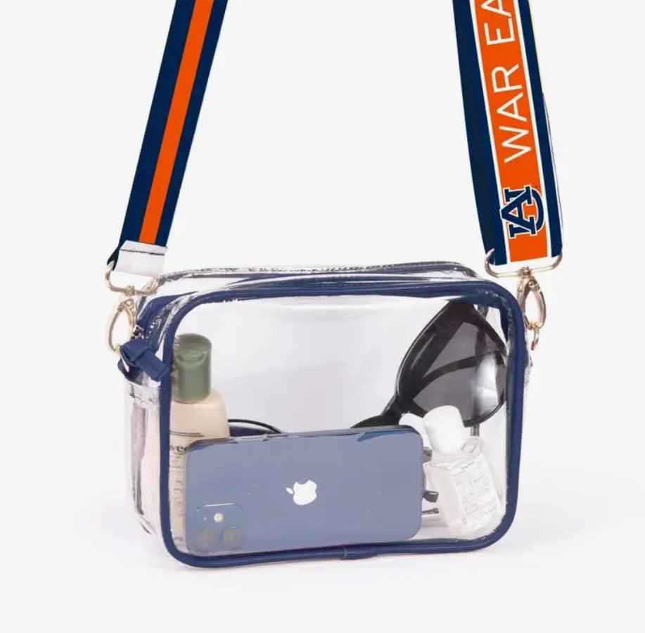 University Clear Purse with Reversible Shoulder Straps - Stylish Options Available