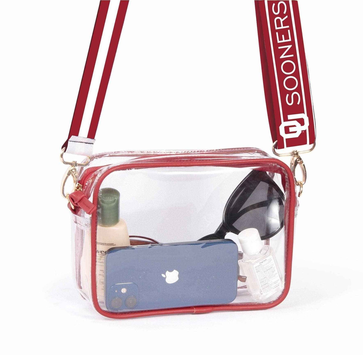 University Clear Purse with Reversible Shoulder Straps - Stylish Options Available