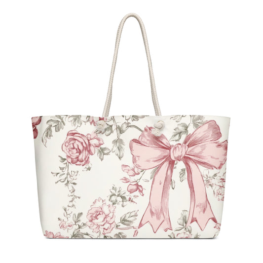 Bows & Blooms Oversized Weekender Bag - Sorelle Gifts