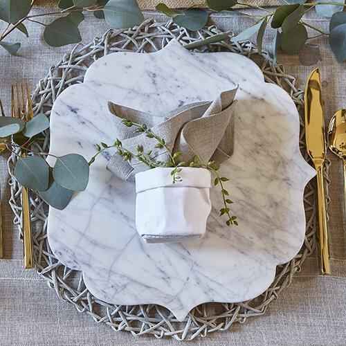 White Scalloped Marble Cheese & Charcuterie Board