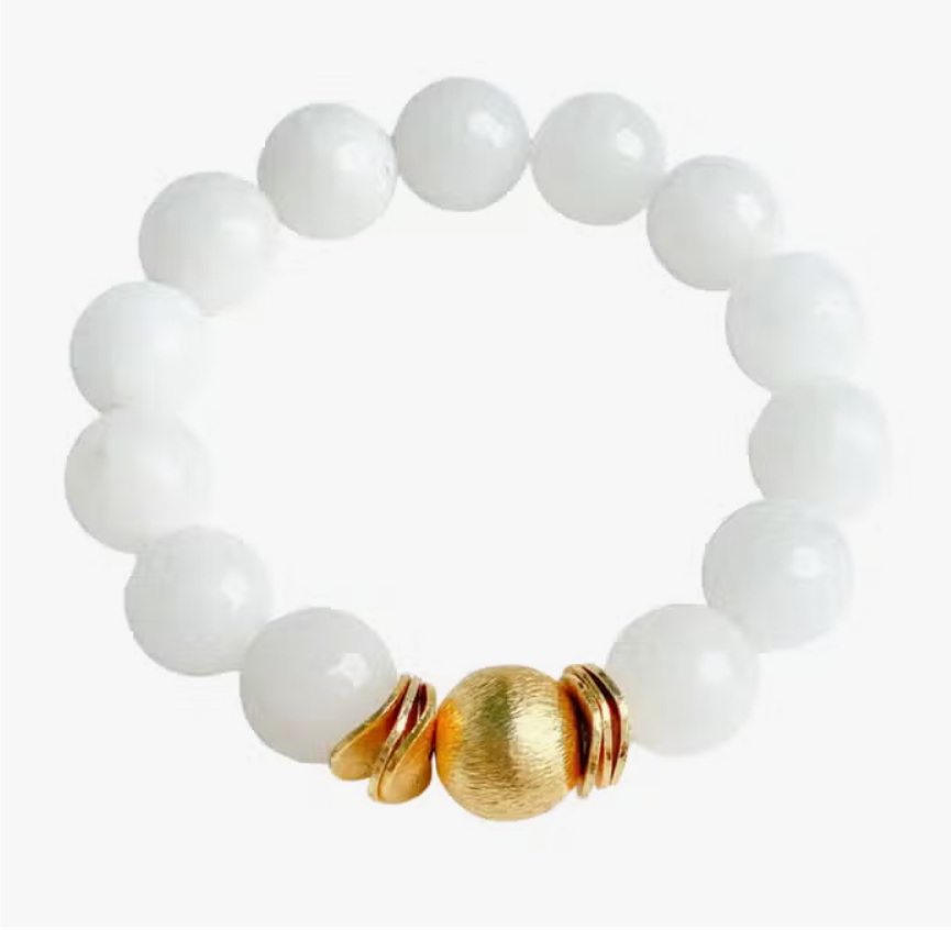 Candace Beaded Bracelet - White - Sorelle Gifts