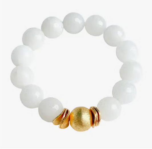 Candace Beaded Bracelet - White - Sorelle Gifts