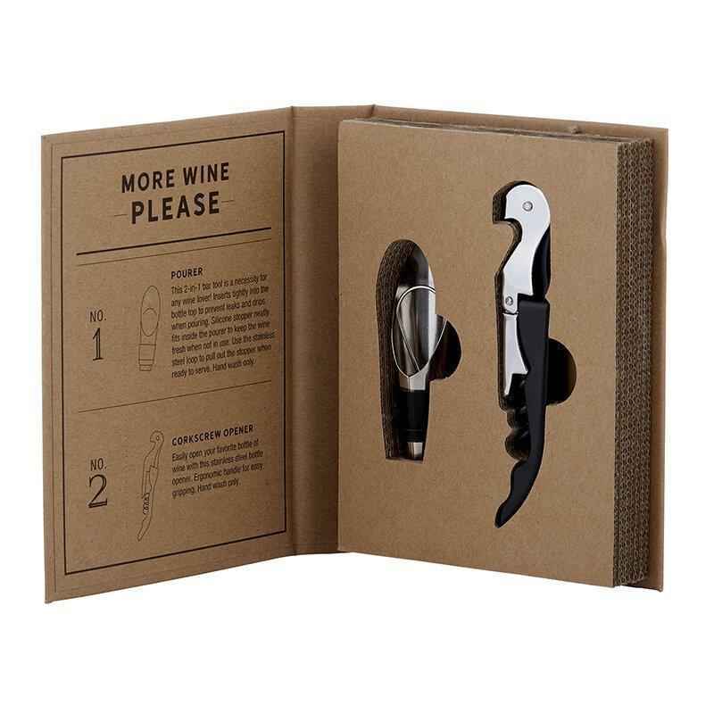 Wine Stopper/Pourer and Opener Gift Set for Wine Lovers