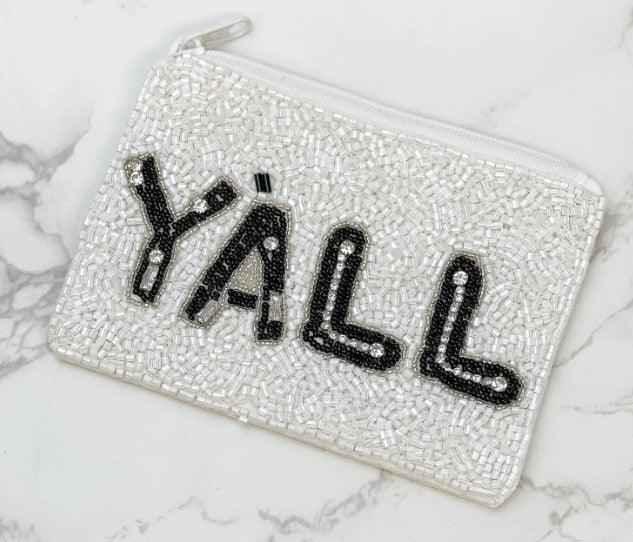 Y'all Beaded Coin Purse Pouch / Card Holder