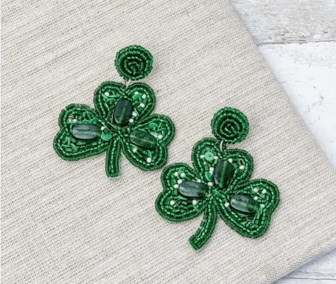 Get Lucky Shamrock Beaded Earrings