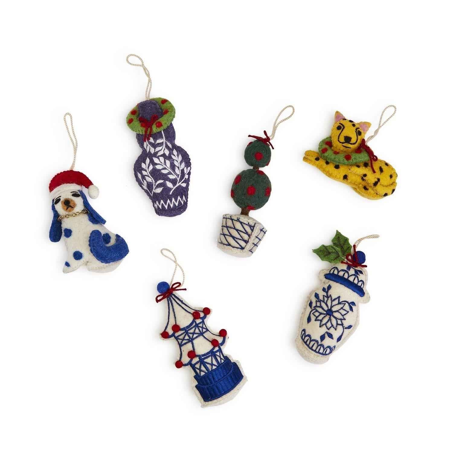 Chinoiserie Christmas Ornaments/Gift Toppers - multiple styles