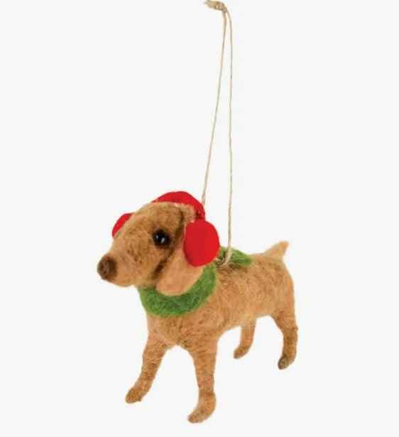 Dachshund through the snow ornaments