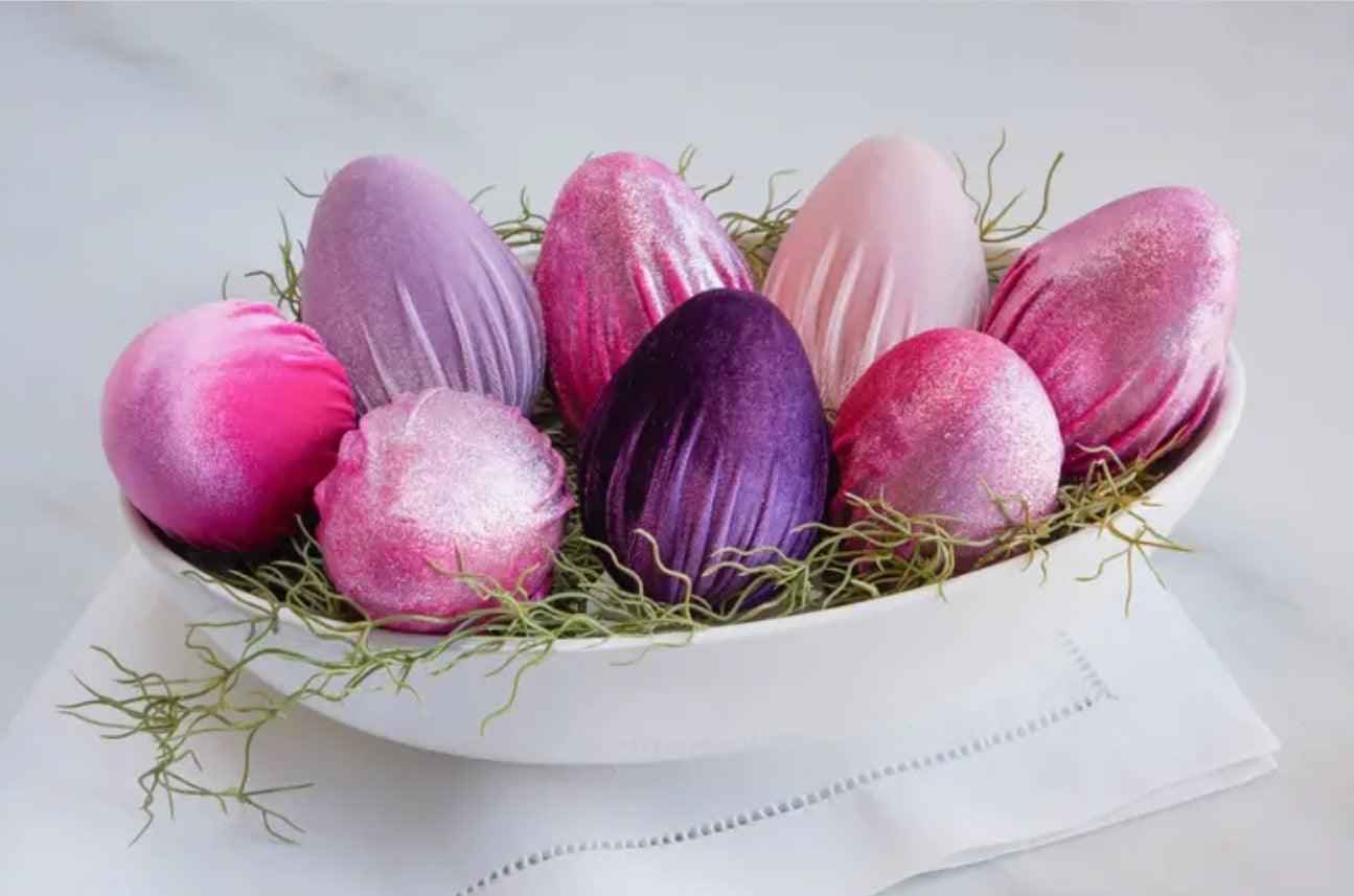 Handmade Velvet Eggs - Unique Artisan Decor for Your Home