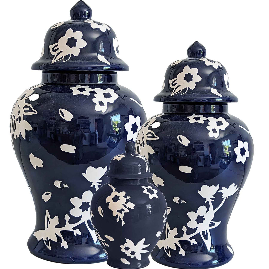 Sakura Ginger Jars in Navy Blue, part of the Hostess Gift Guide