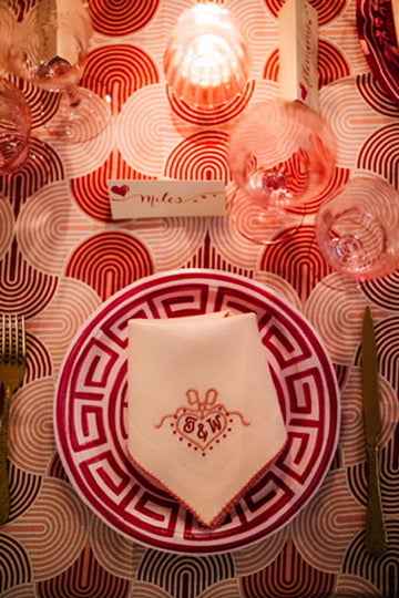 Cherry and Ballet Greek Key Pavilion Dinner Paper Plates - 8 pack