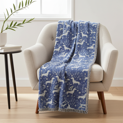 Dachshund Dreams Woven Blanket - Sorelle Gifts