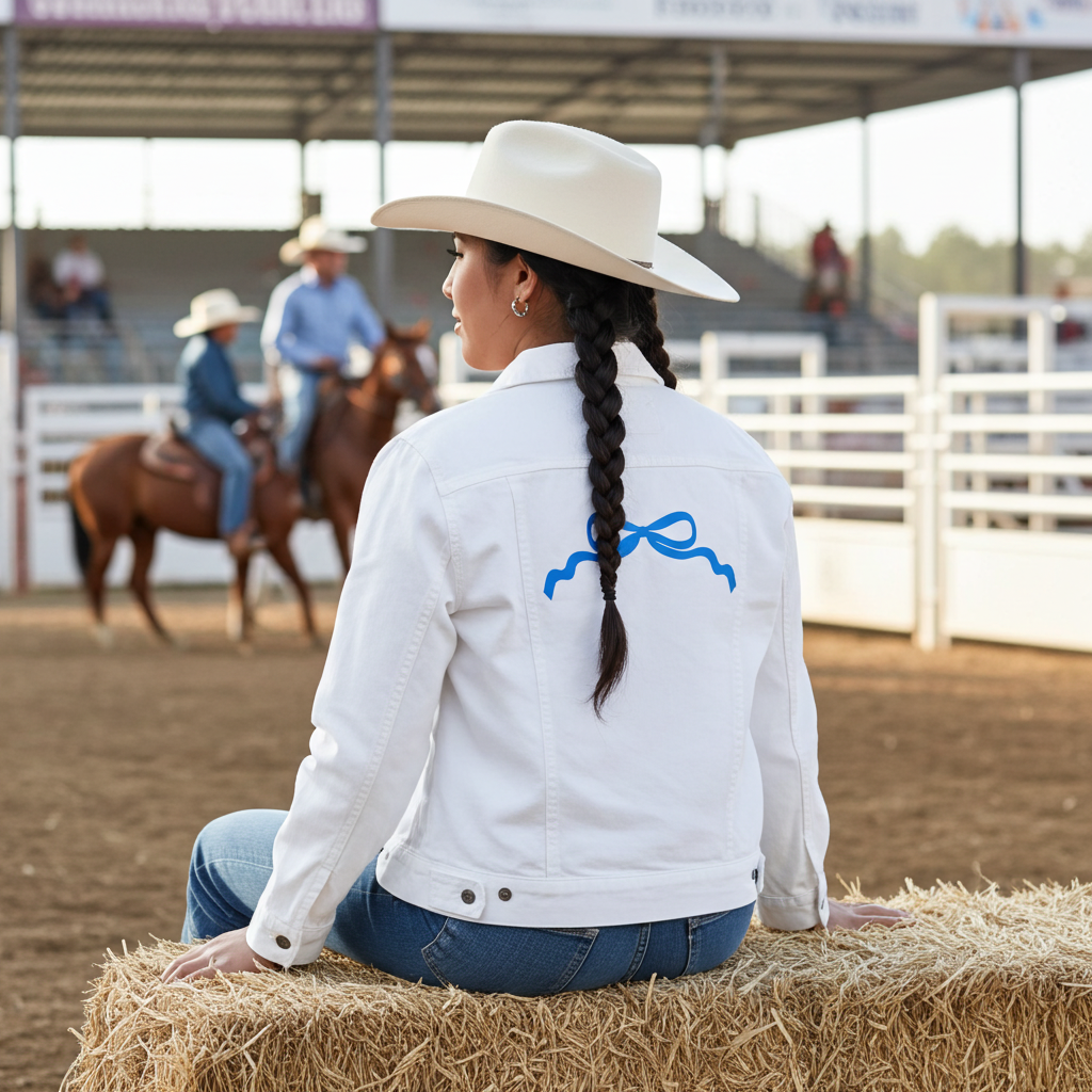 Embroidered Bettye Bow Denim Jacket - Sorelle Gifts