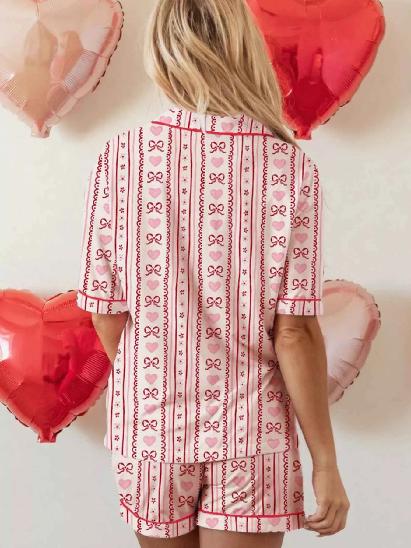 Romance Ribbon Heart Pajama Set