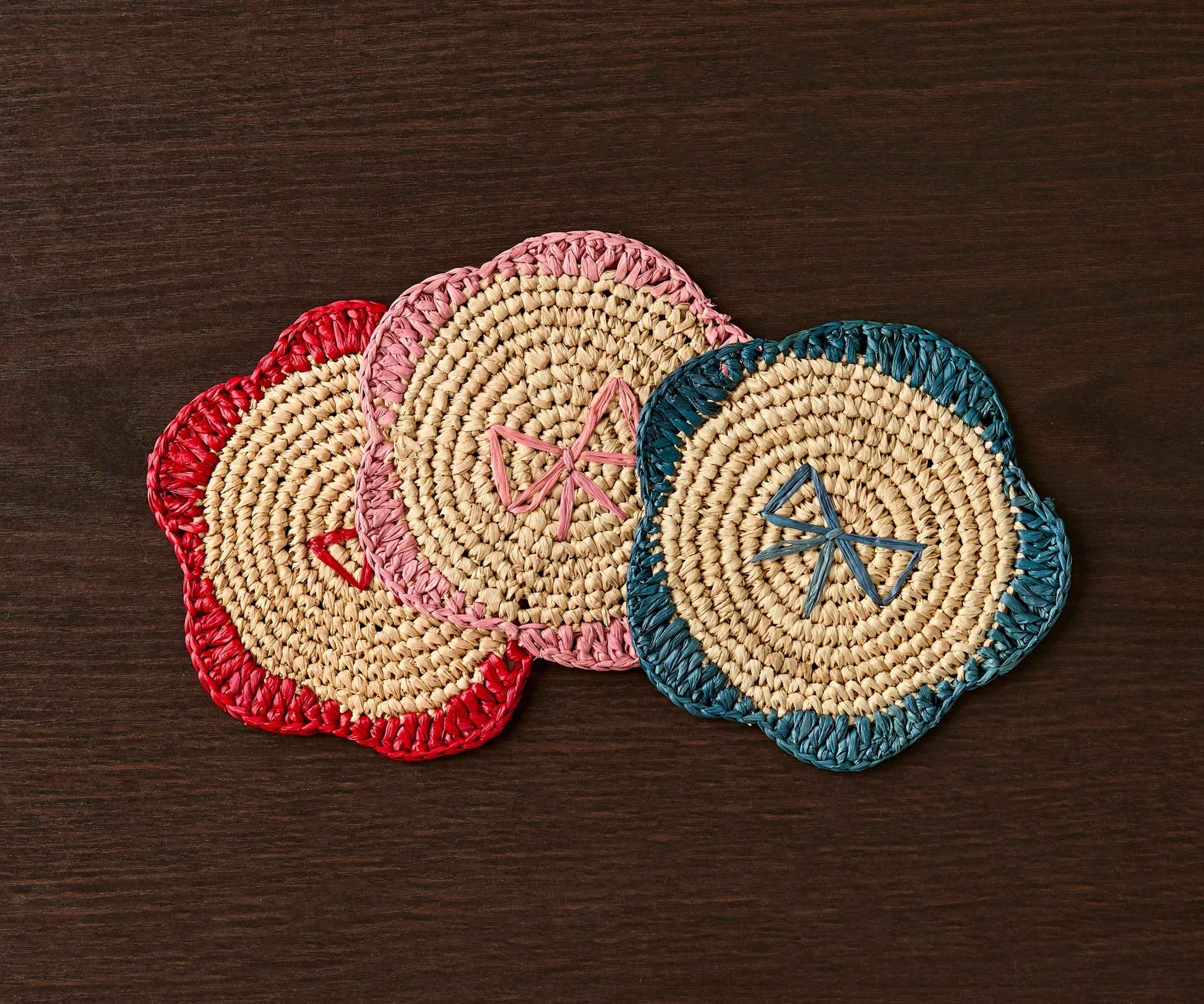 Handwoven Raffia Fringe Coaster by Payton James – Bohemian Candle Mat, Rustic Table Decor, Natural Raffia Palm