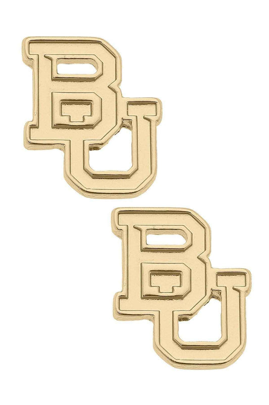 Baylor Bears 24K Gold Plated Stud Earrings