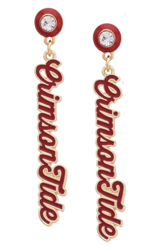 Alabama Crimson Tide Autograph Enamel Earrings