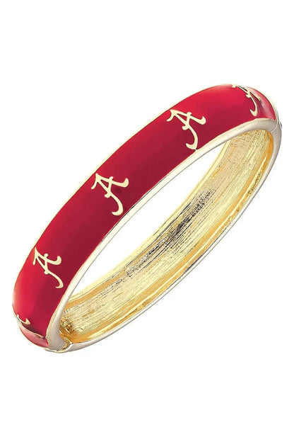 Alabama Crimson Tide Sculpted Enamel Logo Hinge Bangle
