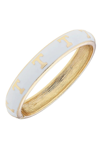 Tennesseee Vols Sculpted Enamel Logo Hinge Bangle in White