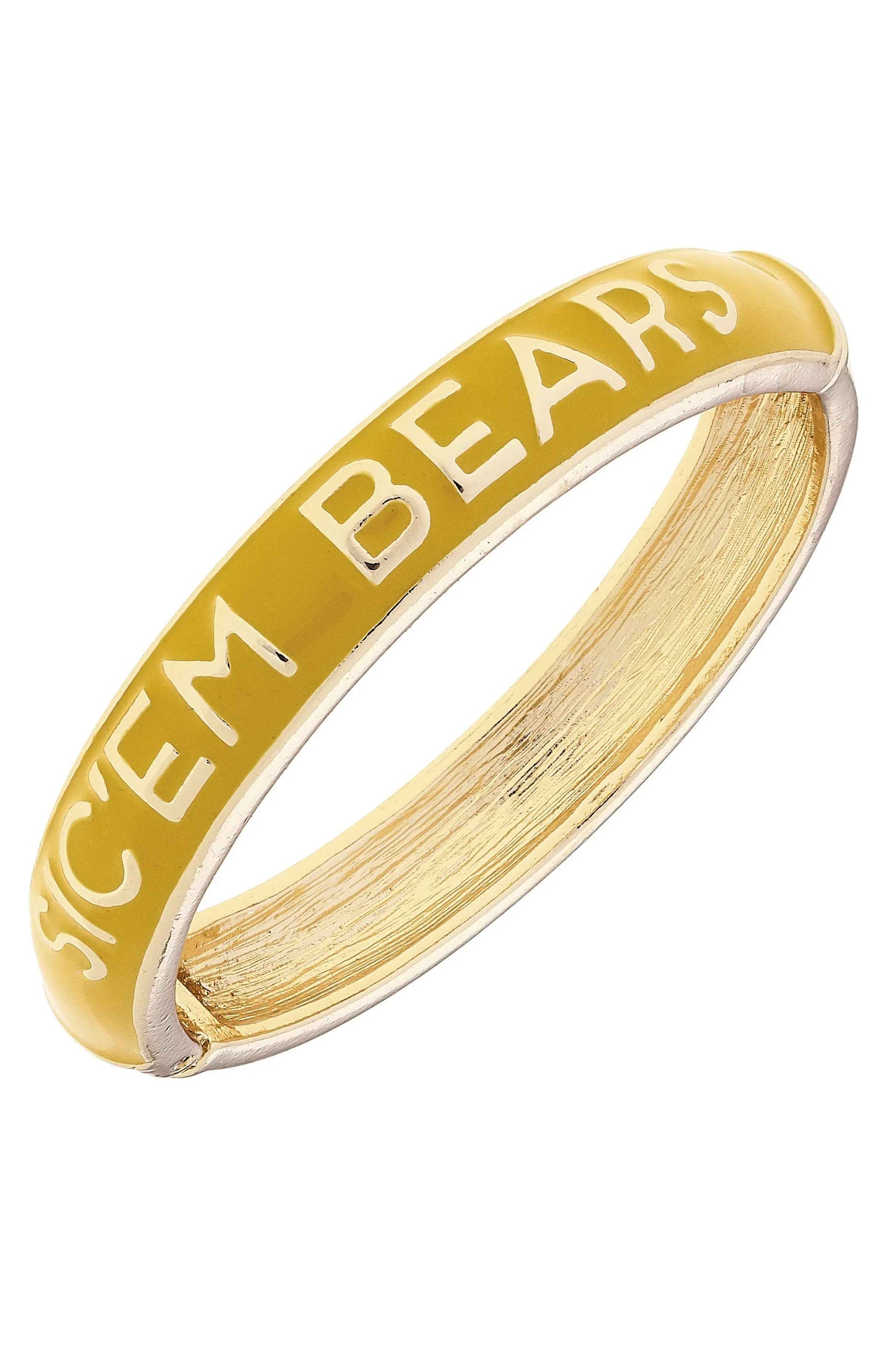 Baylor Bears Sculpted Enamel Hinge Bangle in Gold