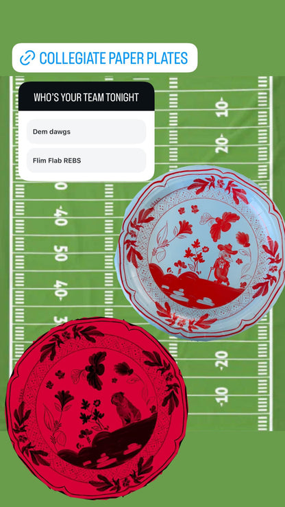 Annie's Athens Bulldog Red and Black Dessert Collegiate Paper Plates - 8 Pack