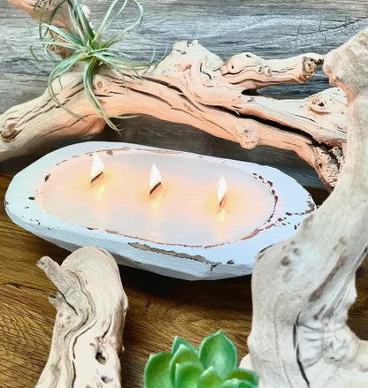3 Wick White Dough Bowl Candle - Sorelle Gifts