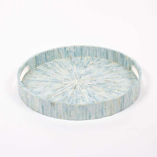 Blue Mother of Pearl Round Tray