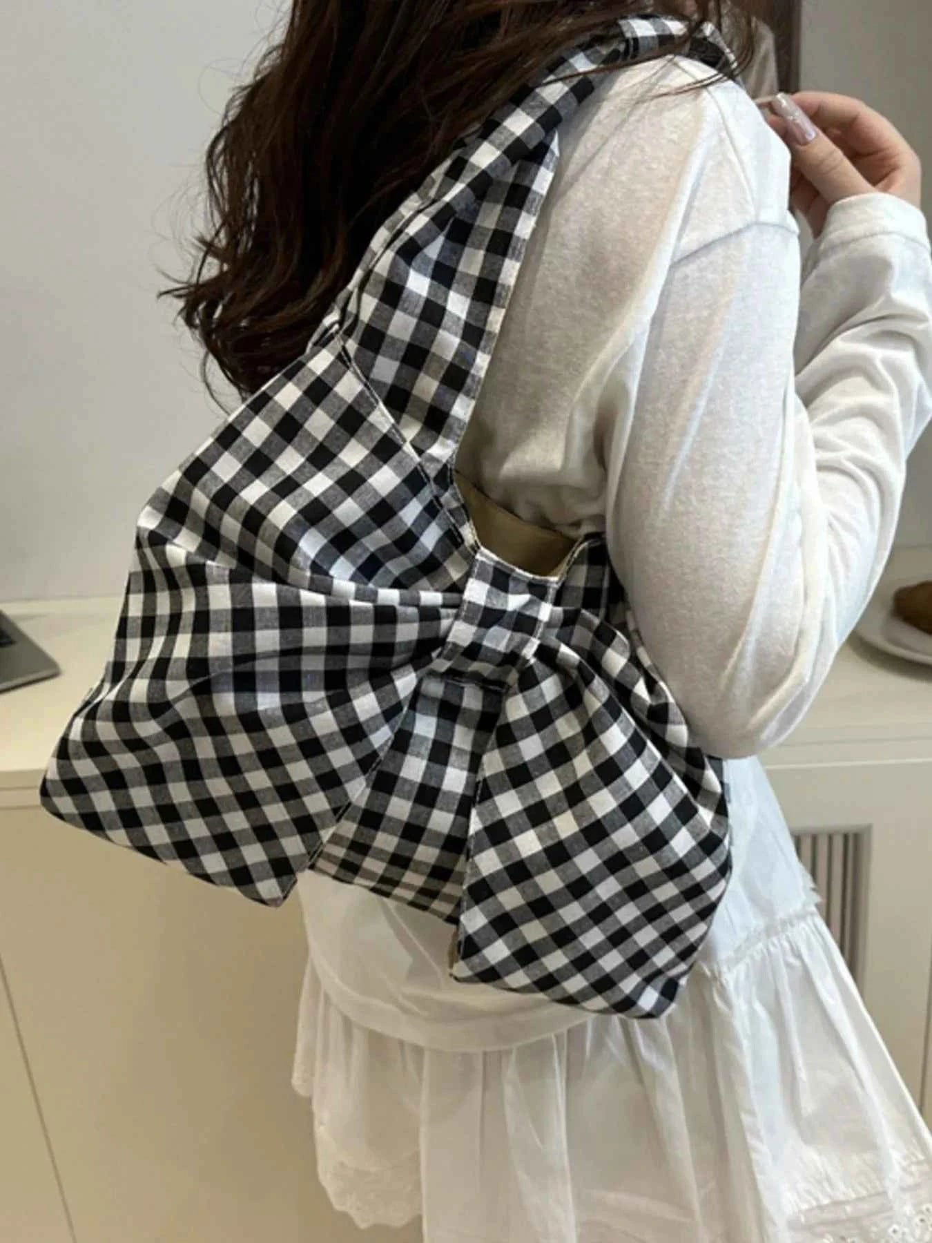 Ruched Bow Shoulder Bag