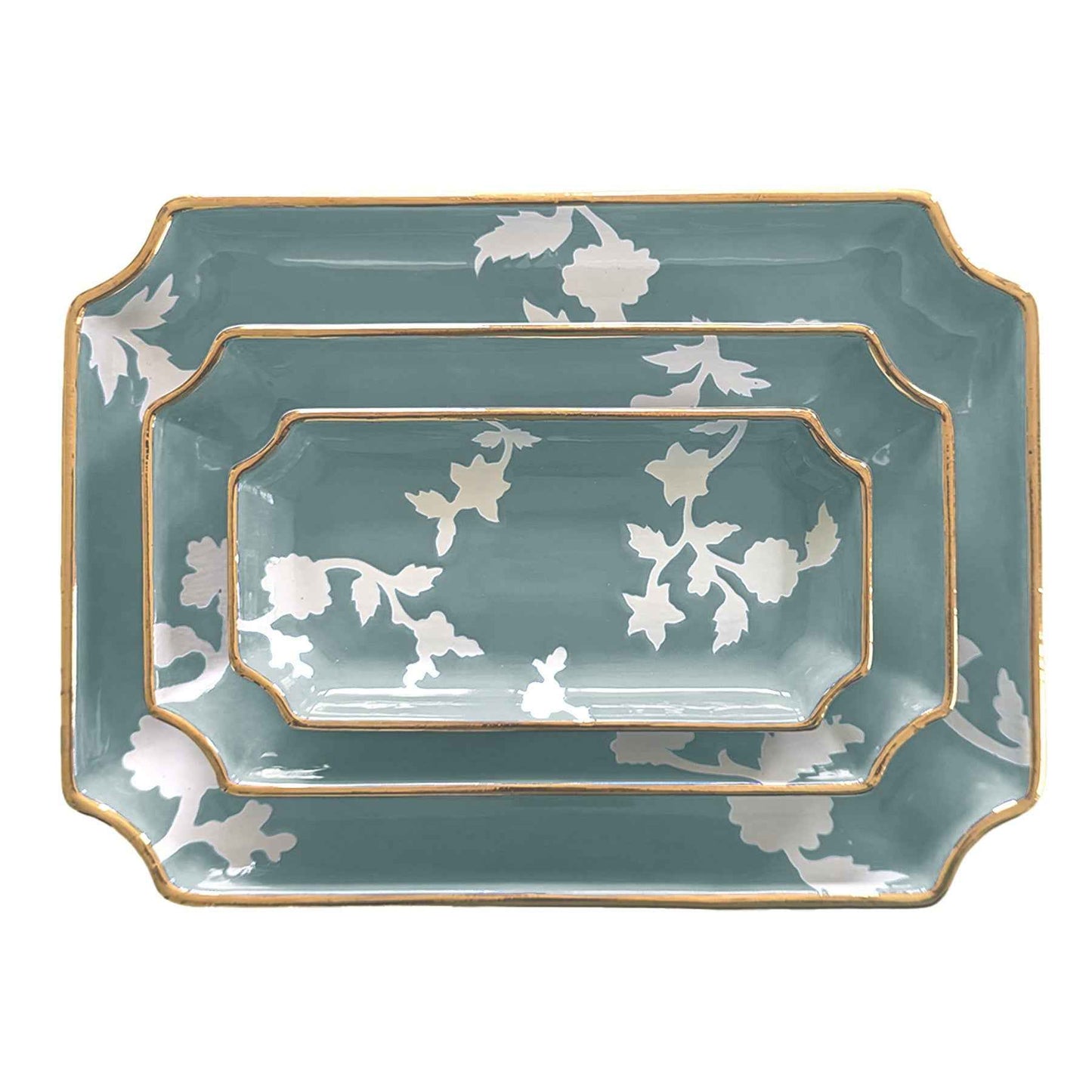 Chinoiserie Dreams Trays with 22K Gold Accent
