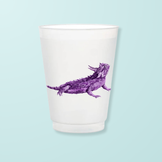 Purple Horned Frog Frosted Game Day Cups