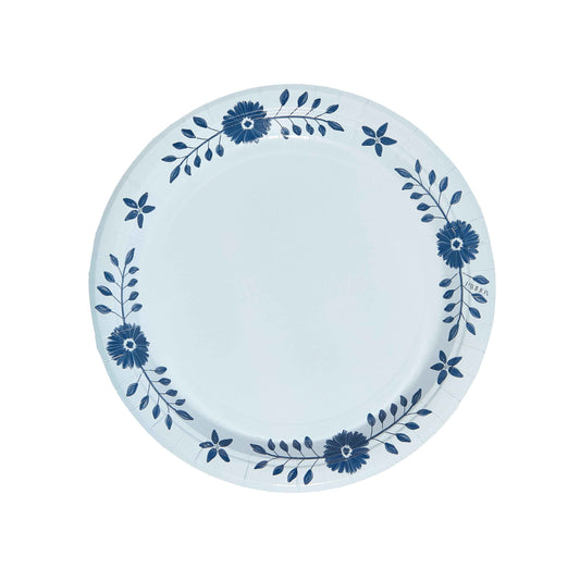 Sky and Navy Daisy Josephine Dinner Plates - 8 pack