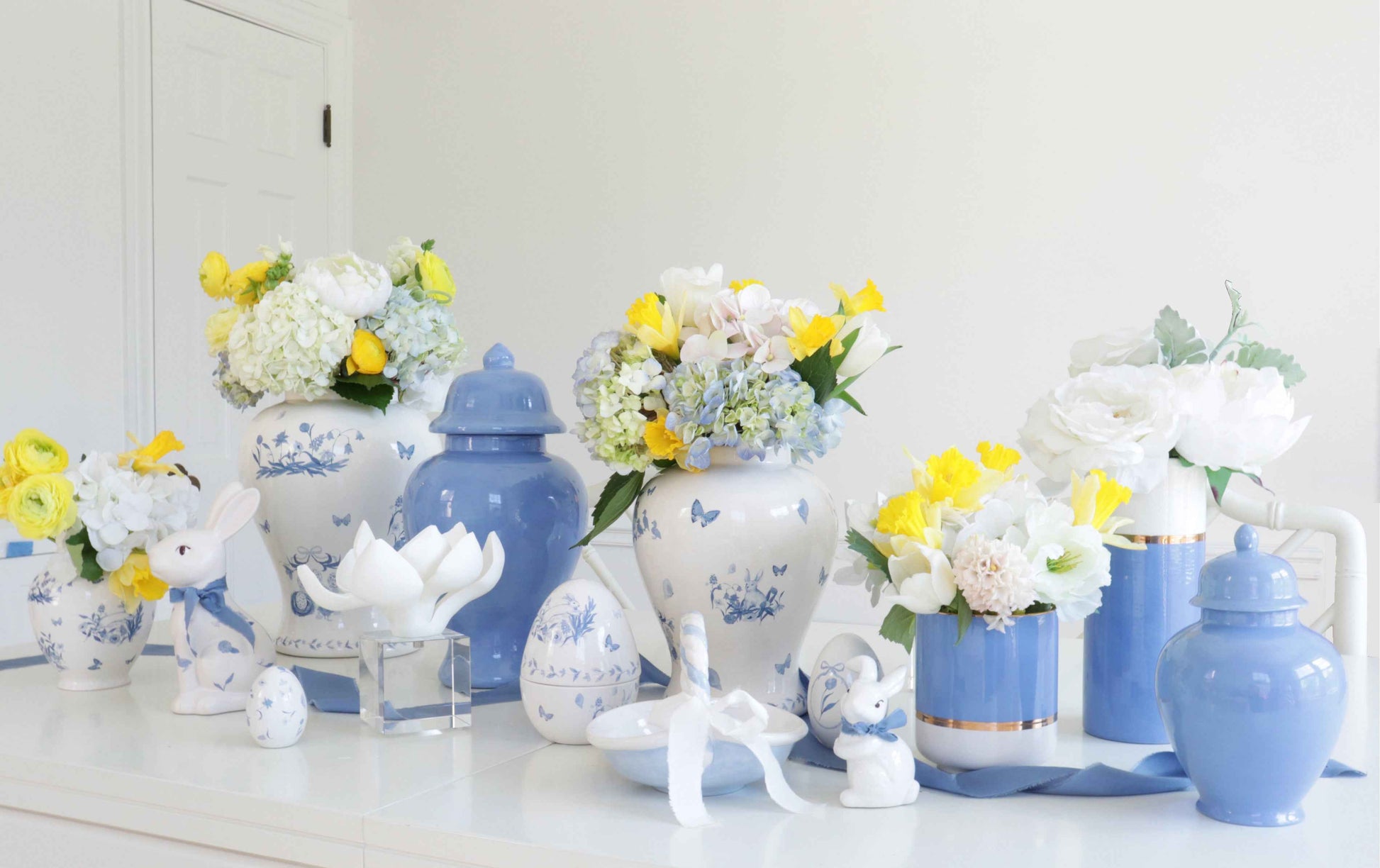 French Blue Ginger Jars