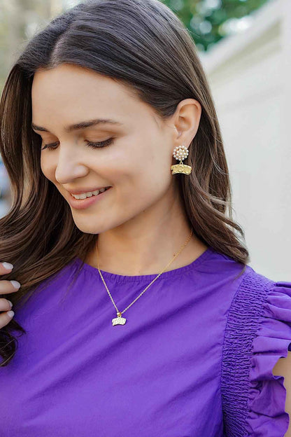TCU Horned Frogs 24K Gold Plated Pendant Necklace