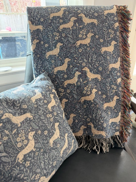 Dachshund Dreams Woven Throw Blanket