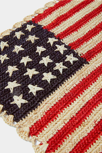 Handcrafted Scalloped Americana Placemats-American Flag Design - Payton James X Tuckernuck