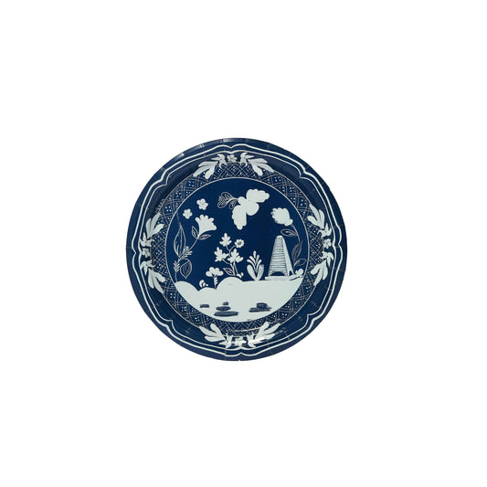 Mini Hors D'oeuvre Navy and Sky Blue Pavilion Beachside Paper Plate - 8 pack