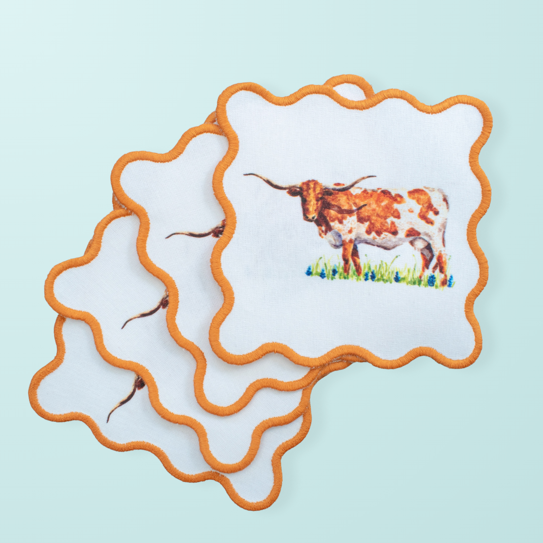 Texas Longhorn Cocktail Square Napkins