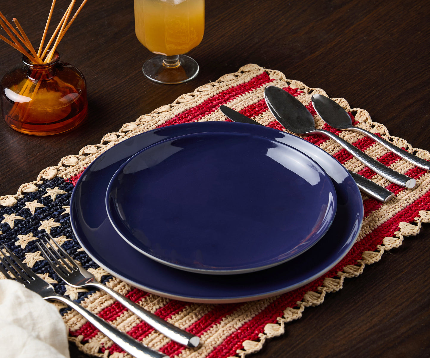 Handcrafted Scalloped Americana Placemats-American Flag Design - Payton James X Tuckernuck