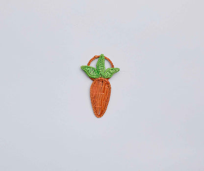 Carrot Napkin Ring – 3.5” Handwoven Iraca Palm – Artisan Spring Table Decor from Colombia