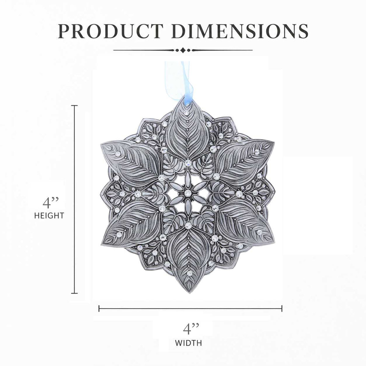 Snow Crystal Winter Greens Ornament (Aluminum)