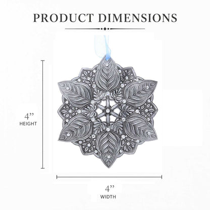Snow Crystal Winter Greens Ornament (Aluminum)