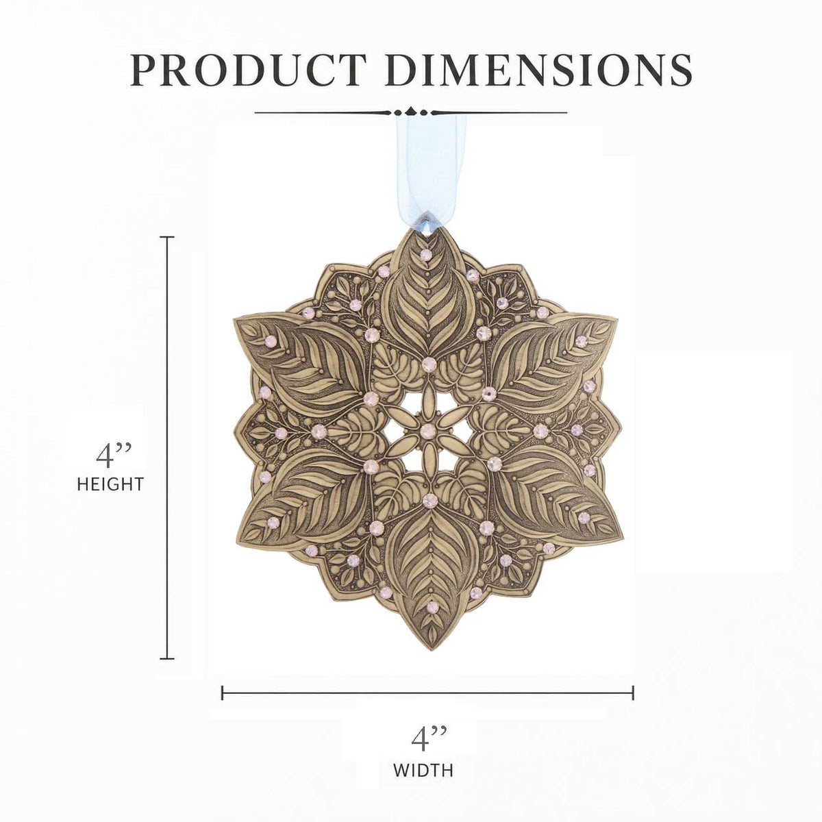Snow Crystal Winter Greens Ornament  (Bronze)