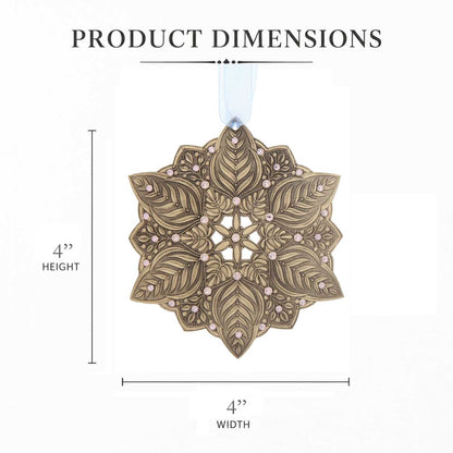 Snow Crystal Winter Greens Ornament  (Bronze)