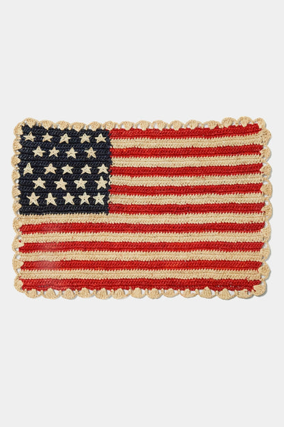 Handcrafted Scalloped Americana Placemats-American Flag Design - Payton James X Tuckernuck