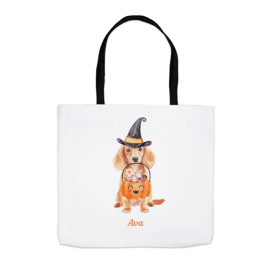 Happy Halloweenie Personalized Dachshund Tote
