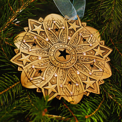 Star Spangled Snow Crystal 2026 Ornament (Bronze)