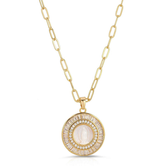 Mother Mary Necklace - Pearl