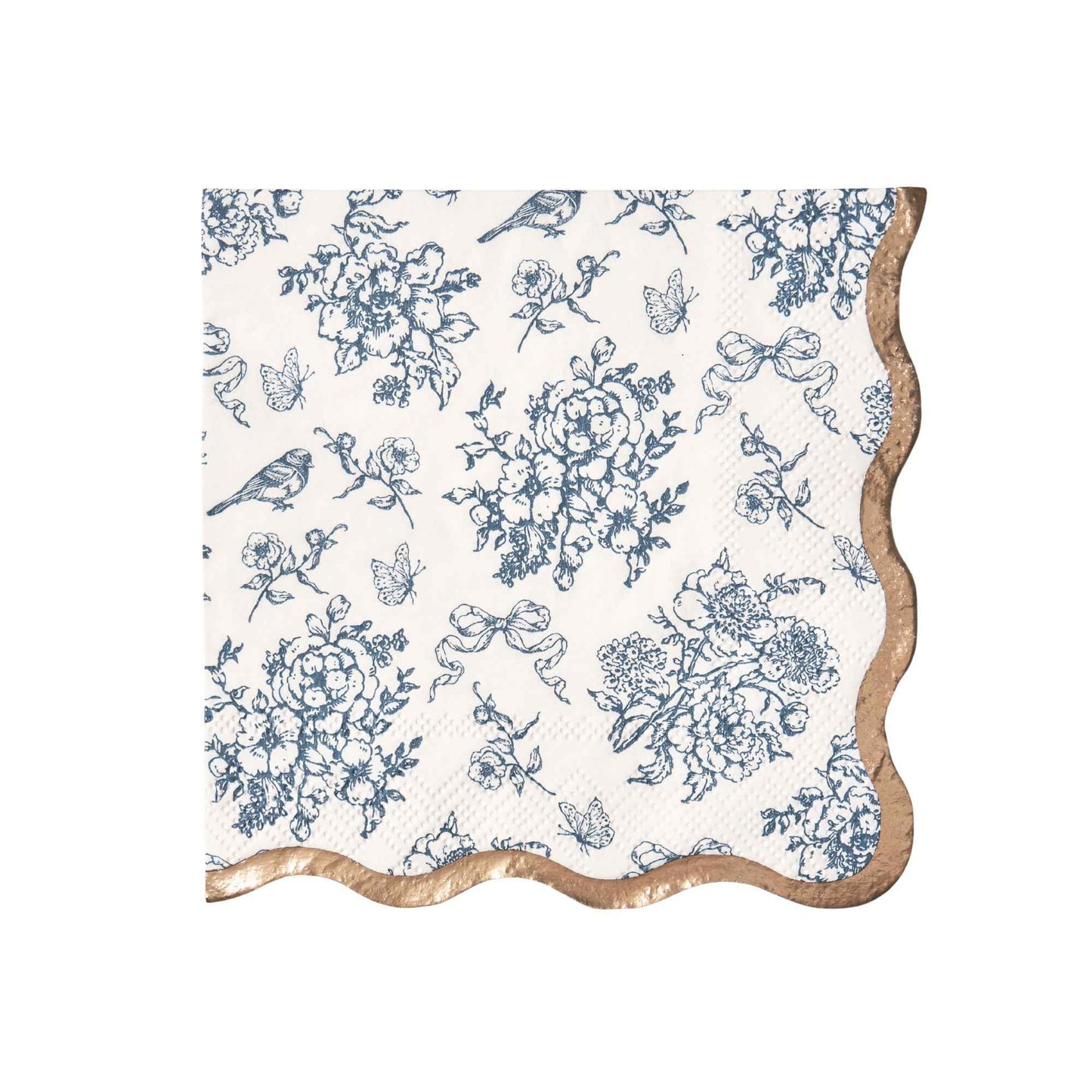 Hamptons Toile & Stripe Cocktail Napkins