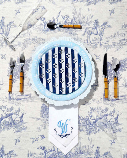 Navy Anchor Away Stripes Dessert Paper Plates - 8 Pack